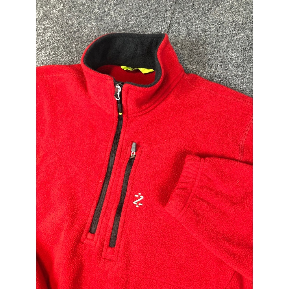 IZOD Red Fleece 1/4 Zip Pullover Sweater Jacket Mens Size XL Pocket‎ Accents